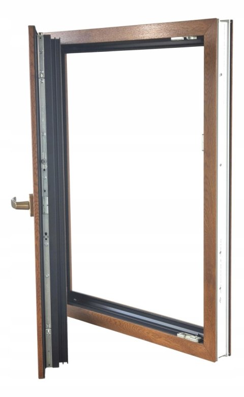 ALUCON OKNO PCV 800 x 1000 mm / 80x100 cm Dwustronny Złoty Dąb Lewe