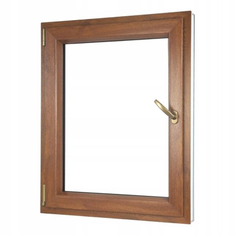ALUCON OKNO PCV 800 x 1000 mm / 80x100 cm Dwustronny Złoty Dąb Lewe
