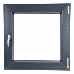 ALUCON OKNO PCV 900 x 900 mm / 90x90 cm Dwustronny Antracyt Prawe