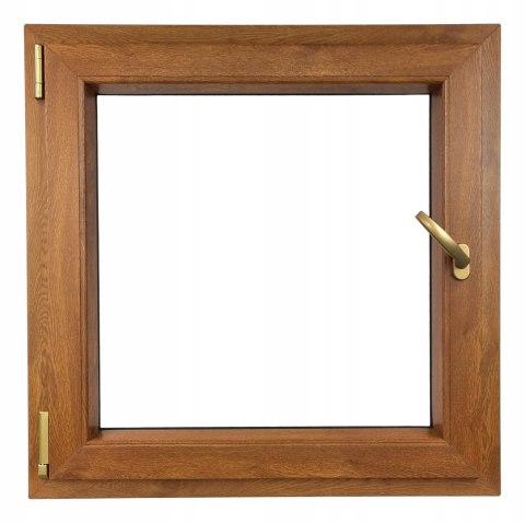ALUCON OKNO PCV 900 x 900 mm / 90x90 cm Dwustronny Złoty Dąb Lewe