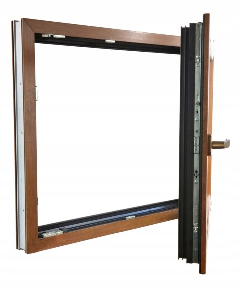 ALUCON OKNO PCV 1100 x 800 mm / 110x80 cm Dwustronny Złoty Dąb Prawe
