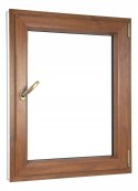 ALUCON OKNO PCV 800 x 1000 mm / 80x100 cm Dwustronny Złoty Dąb Prawe