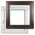 ALUCON OKNO PCV 1000 x 1000 mm / 100x100 cm Zewnętrzny Ciemny Dąb Prawe