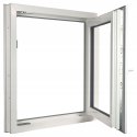 ALUCON OKNO PCV 1000 x 1000 mm / 100x100 cm Zewnętrzny Ciemny Dąb Prawe