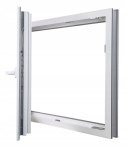 ALUCON OKNO PCV 1000 x 700 mm / 100x70 cm Zewnętrzny Ciemny Dąb Lewe