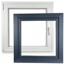 ALUCON OKNO PCV 1200 x 1200 mm / 120x120 cm Zewnętrzny Antracyt Lewe