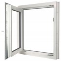 ALUCON OKNO PCV 800 x 1000 mm / 80x100 cm Zewnętrzny Ciemny Dąb Lewe