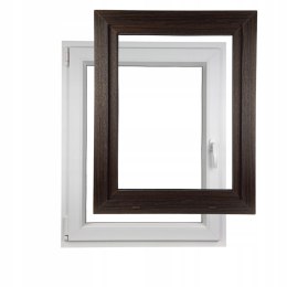 ALUCON OKNO PCV 900 x 1400 mm / 90x140 cm Zewnętrzny Ciemny Dąb Lewe
