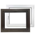 ALUCON OKNO PCV 900 x 800 mm / 90x80 cm Zewnętrzny Ciemny Dąb Prawe