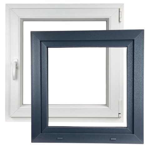 ALUCON OKNO PCV 1200 x 1200 mm / 120x120 cm Zewnętrzny Antracyt Prawe