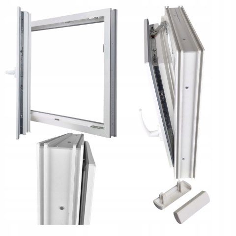 ALUCON OKNO PCV 800 x 1000 mm / 80x100 cm Zewnętrzny Antracyt Lewe