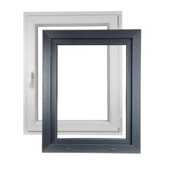 ALUCON OKNO PCV 800 x 1000 mm / 80x100 cm Zewnętrzny Antracyt Prawe