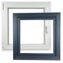 ALUCON OKNO PCV 900 x 900 mm / 90x90 cm Zewnętrzny Antracyt Lewe