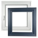 ALUCON OKNO PCV 900 x 900 mm / 90x90 cm Zewnętrzny Antracyt Prawe