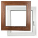 ALUCON OKNO PCV 1100 x 1100 mm / 110x110 cm Zewnętrzny Orzech Lewe