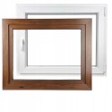 ALUCON OKNO PCV 900 x 600 mm / 90x60 cm Zewnętrzny Orzech Prawe