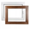 ALUCON OKNO PCV 900 x 700 mm / 90x70 cm Zewnętrzny Orzech Lewe