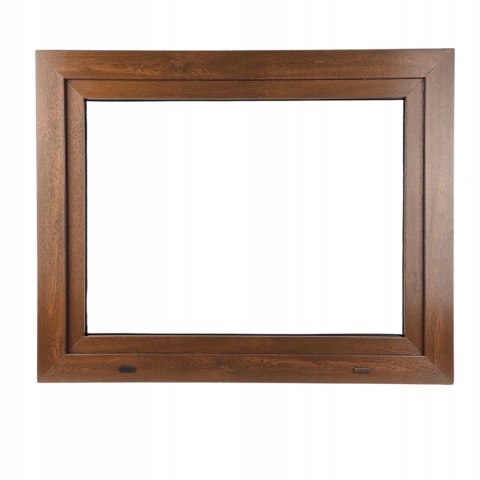 ALUCON OKNO PCV 900 x 700 mm / 90x70 cm Zewnętrzny Orzech Prawe