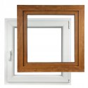 ALUCON OKNO PCV 1100 x 1100 mm / 110x110 cm Zewnętrzny Złoty Dąb Prawe