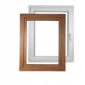 ALUCON OKNO PCV 800 x 1000 mm / 80x100 cm Zewnętrzny Złoty Dąb Lewe