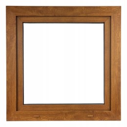 ALUCON OKNO PCV 900 x 900 mm / 90x90 cm Zewnętrzny Złoty Dąb Lewe