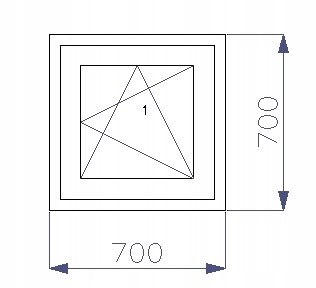 OKNO PCV 700 x 700 RU ZEWN. ZŁ. DĄB 3 SZYBY