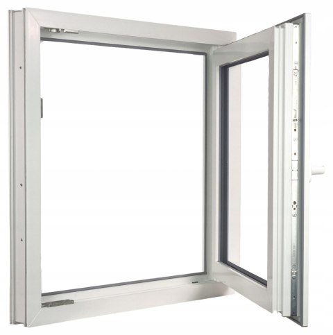 OKNO PCV 800 X 800 RU/P BIAŁE TRZY SZYBY