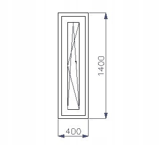 OKNO PCV 400 x 1400 RU ZEWN. ZŁ. DĄB 3 SZYBY