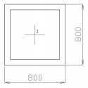 OKNO PCV 80 X 80 / 800 x 800 FIX 1 X CIEMNY DĄB