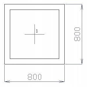 OKNO PCV 80 X 80 / 800 x 800 FIX 1 X CIEMNY DĄB