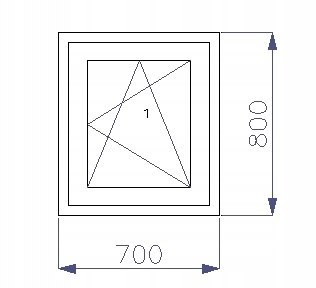 OKNO PCV 700 x 800 RU ZEWN. ZŁ. DĄB 3 SZYBY