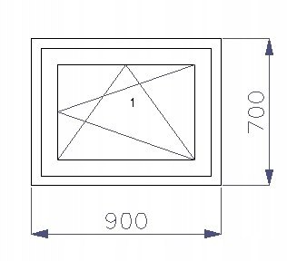 OKNO PCV 900 x 700 RU ZEWN. ANTRACYT 3 SZYBY