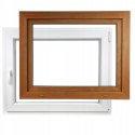 ALUCON OKNO PCV 1200 x 900 mm / 120x90 cm Zewnętrzny Złoty Dąb Prawe